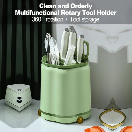 Rotating Knife Holder, Petal Shaped, 360 Degree Rotating, Large Capacity Chopsticks, Knife Holder, Kitchen Supplies Storage Rack - V.I.P Digital Presence