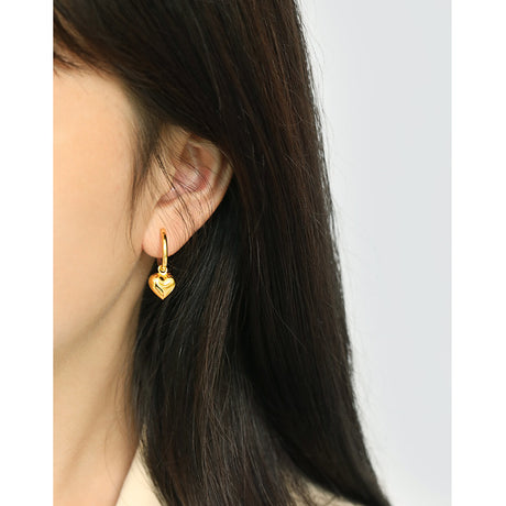 Simple temperament love heart-shaped pendant earrings women's versatile earrings - V.I.P Digital Presence