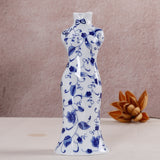 Ceramic ornaments blue and white porcelain mini vases cheongsam flower arrangements living room home decorations - V.I.P Digital Presence