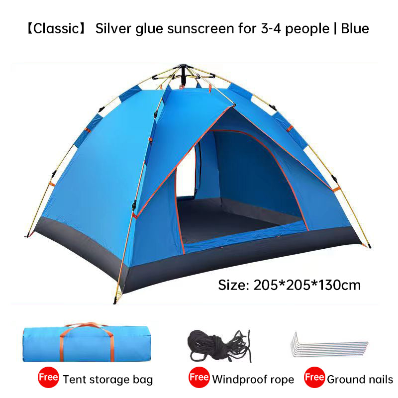 Quick-Deploy Green/White Outdoor Tent, Comfortably Accommodating 3-4 P – V.I.P Digital Presence