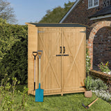 Outdoor 5.3ft Hx4.6ft L Wood Storage Shed Tool Organizer,Garden Shed, Storage Cabinet with Waterproof Asphalt Roof Natural - V.I.P Digital Presence