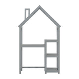 House-shaped Wooden writing Desk,Kids study Table,Bookshelf & Toy Storage,Grey