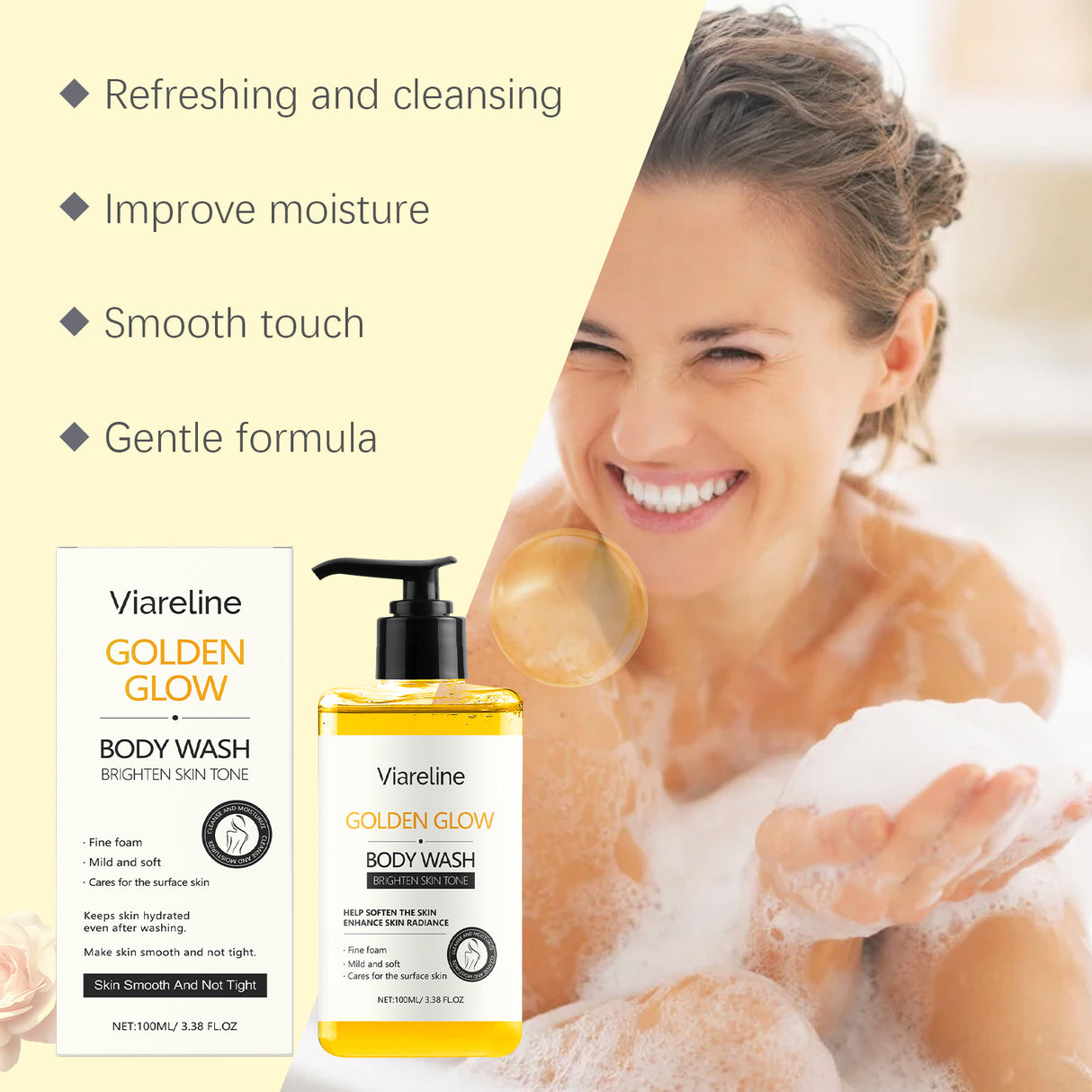 Gel de ducha hidratante para el cuerpo. Limpio, suave, refrescante y cómodo. Piel suave, hidratante y nutritiva.