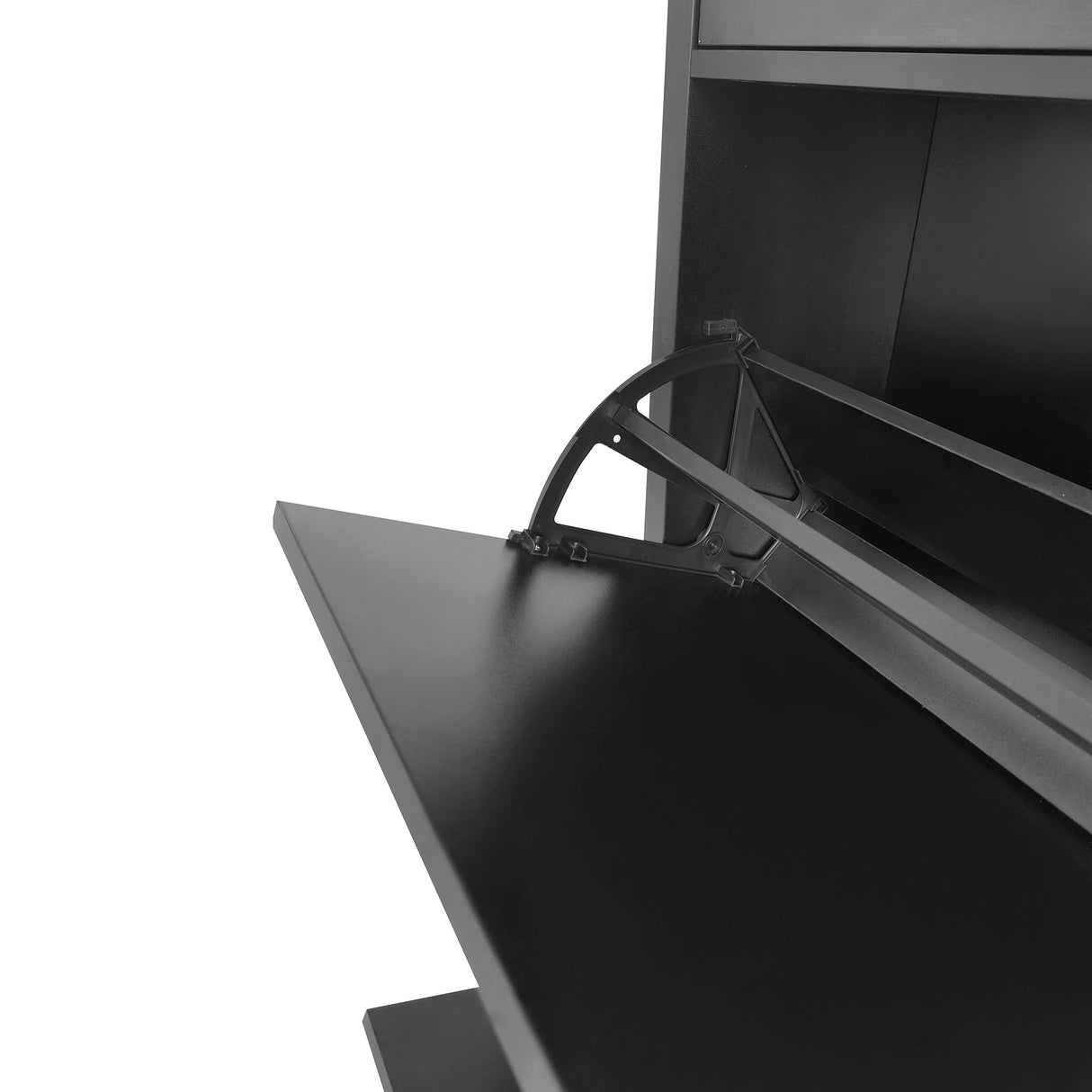 ONTREND with 2 flip drawers, top shoe cabinet with drawers, independent shoe rack with adjustable panel, for hallway use, black - V.I.P Digital Presence