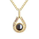 Waterdrop shaped fashion projection necklace with 100 languages. I love you. Color photos, customized lover accessories - V.I.P Digital Presence