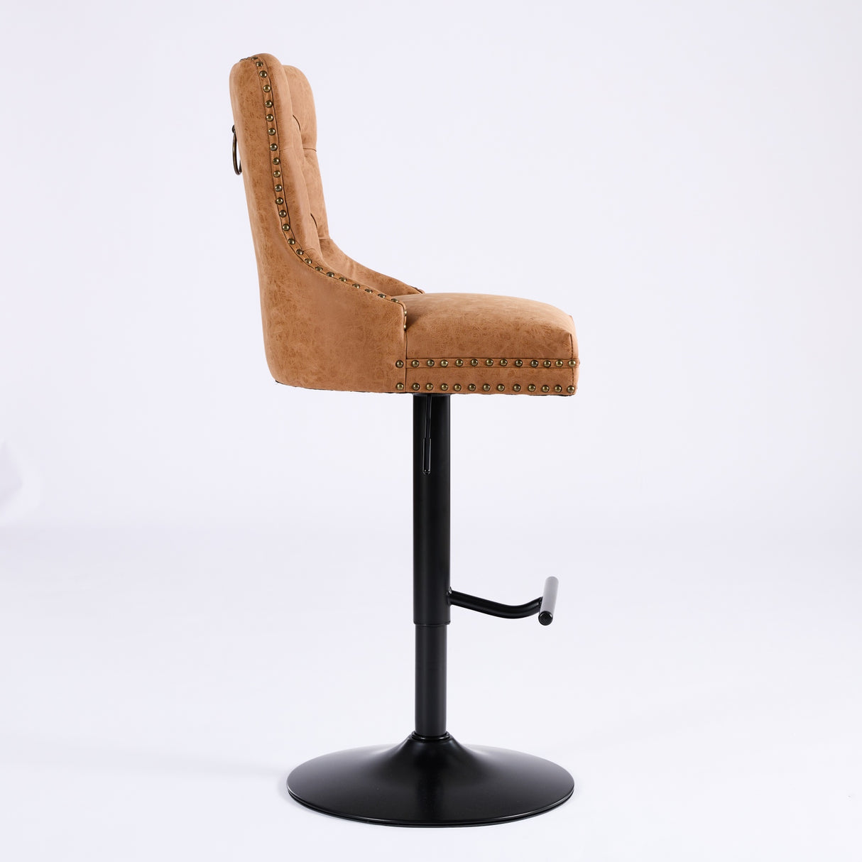 Vintage PU rotating bar stool, seat height adjustable from 25-33 inches, modern bar stool (orange, 2-piece set) - V.I.P Digital Presence