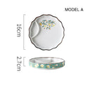 Dumpling plate sushi plate round square plate with soy sauce and vinegar partitioned snack plate ceramic plate for home use - V.I.P Digital Presence