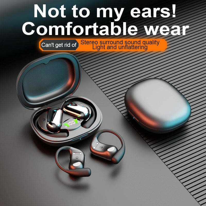 Wireless earphones open, non in ear, ultra long battery life, noise cancelling Bluetooth earphones for running and sports, hanging ear headphones - V.I.P Digital Presence