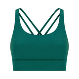 Cross back yoga bra brushed bare high-strength shock-absorbing gathering sports vest for women - V.I.P Digital Presence