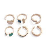 French retro irregular alloy ring light luxury style geometric drip oil ring set - V.I.P Digital Presence