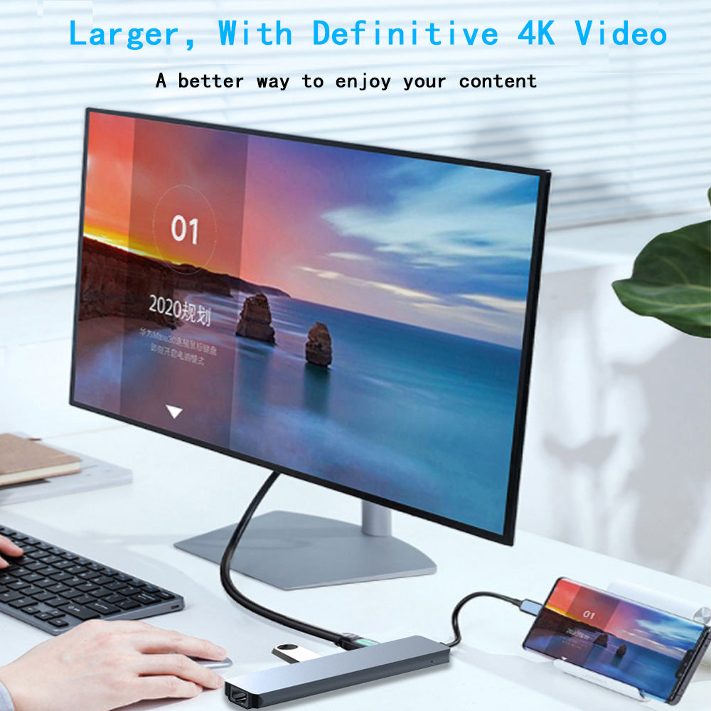Ten in One Expansion Dock Type-C to HDMI 4K 100Mbps Ethernet Port Laptop Expansion Dock USB Hub - V.I.P Digital Presence
