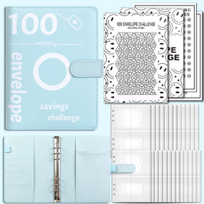 100 Envelope Challenge Binder Couple Save Money Challenge Envelope Sheet Pocket Book - V.I.P Digital Presence
