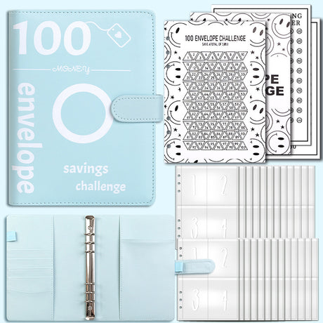 100 Envelope Challenge Binder Couple Save Money Challenge Envelope Sheet Pocket Book - V.I.P Digital Presence
