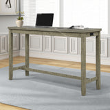 TOPMAX 4 Pieces Counter Height Table with Fabric Padded Stools,Rustic Bar Dining Set with Socket,Gray Green - V.I.P Digital Presence