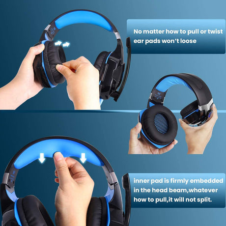 G2000 Head Mounted Gaming Earphones with Wired Illumination Heavy Bass Earphones Computer Esports PS4 Earphones - V.I.P Digital Presence
