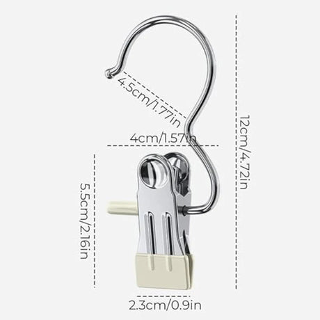 10pcs Stainless Steel Clothespins Laundry Clothes Pegs With Hook Portable Hanging Clothes Clip Wardrobe Clothes Organizer Hanger - V.I.P Digital Presence