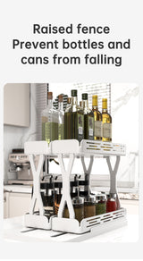 Pull out Rotating Spice Rack Organizer for Cabinet Rotate Makeup Organizer Slide Bottle Box Holder Plastic Seasoning Spice Rack - V.I.P Digital Presence