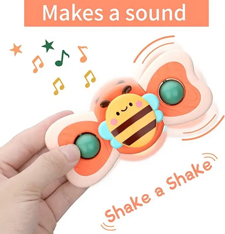 3pcs cartoon baby bath toy bee butterfly snail insect cute rotating fidget spinner toy with suction cup for kids gifts wholesale - V.I.P Digital Presence