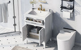 24" Bathroom Vanity with Sink, Bathroom Vanity Cabinet with One Flip Drawer and Doors, Solid Wood and MDF, White - V.I.P Digital Presence