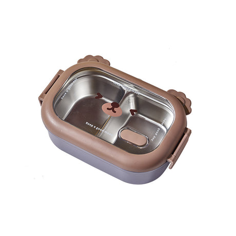Creative cute bear stainless steel compartment insulation lunch box lunch box - V.I.P Digital Presence
