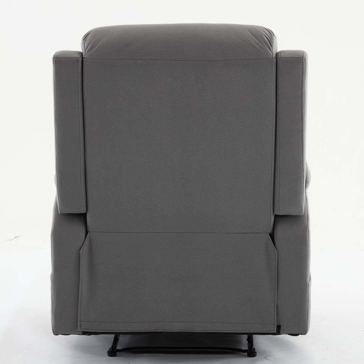 PU leather recliner massage chair with adjustable leg positions at the back, easy to reach side buttons - gray - V.I.P Digital Presence