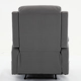 PU leather recliner massage chair with adjustable leg positions at the back, easy to reach side buttons - gray - V.I.P Digital Presence