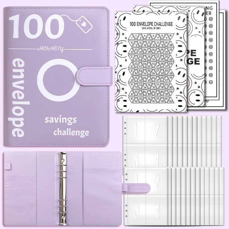 100 Envelope Challenge Binder Couple Save Money Challenge Envelope Sheet Pocket Book - V.I.P Digital Presence