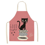 Cat Kitchen Aprons For Women Cotton Linen Bibs Household Cleaning Pinafore Home Cooking Apron kids kitchen barber - V.I.P Digital Presence