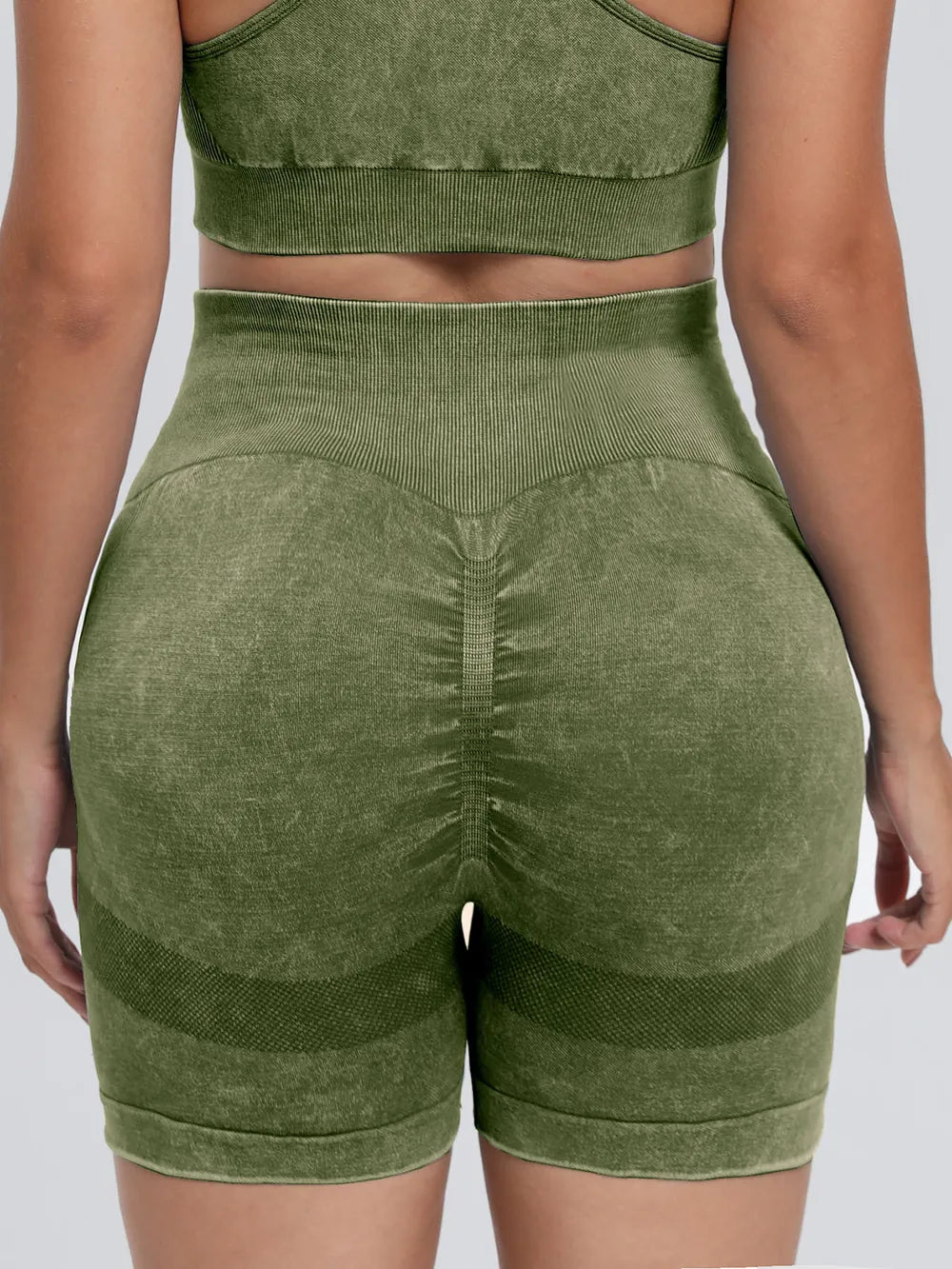 Washed High Waist Active Shorts - V.I.P Digital Presence