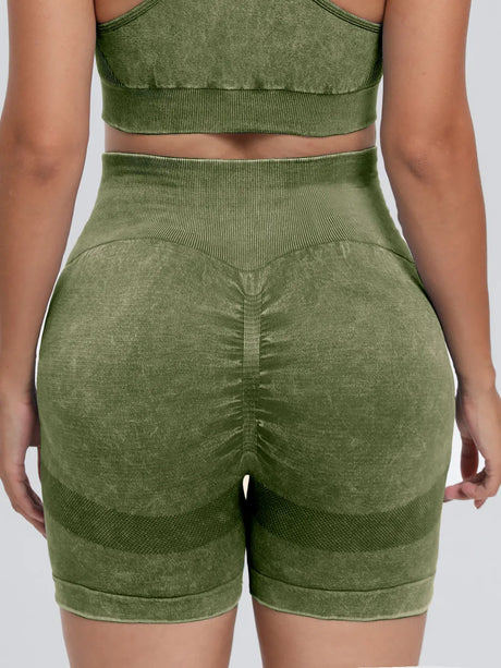 Washed High Waist Active Shorts - V.I.P Digital Presence