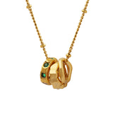 Fashion OL Titanium Steel Pendant Inlaid with Zircon Accessories Versatile Three Ring Buckle Necklace for Women - V.I.P Digital Presence