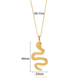 Spirit Snake Pendant Retro Style Personalized Necklace Women's Stainless Steel Gold Plated - V.I.P Digital Presence