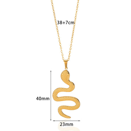 Spirit Snake Pendant Retro Style Personalized Necklace Women's Stainless Steel Gold Plated - V.I.P Digital Presence