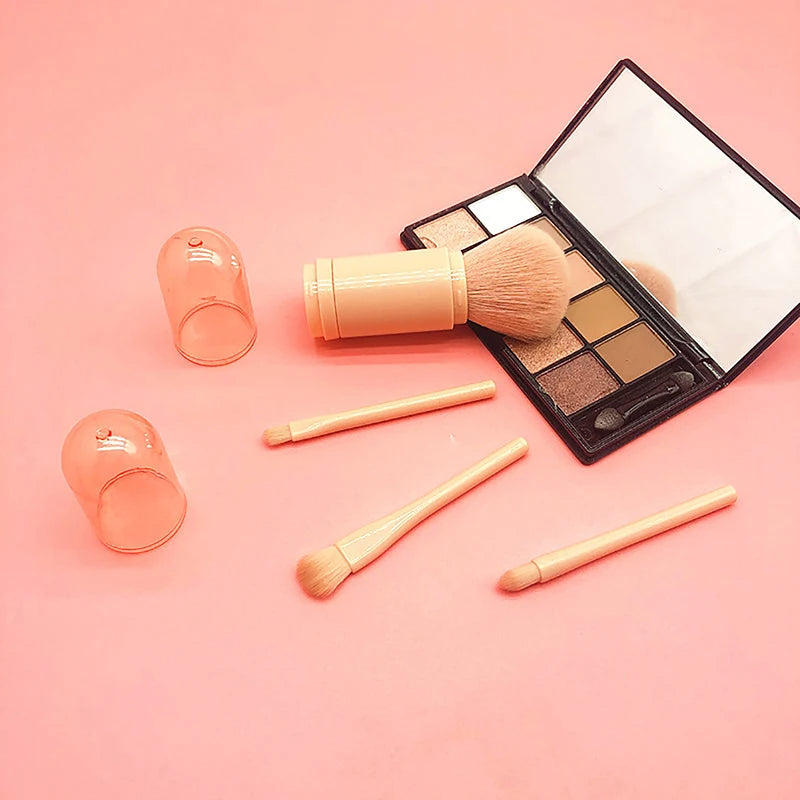 4 In 1 Telescopic Makeup Brush Portable Travel Makeup Brushes Set Eyeshadow Loose Powder Mini Makeup Brush Beauty Tools - V.I.P Digital Presence