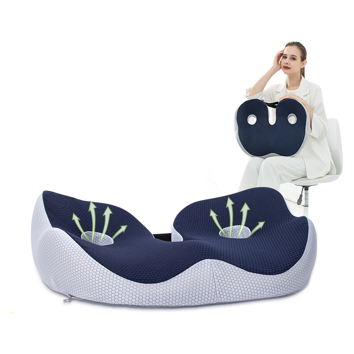 Cojín de espuma viscoelástica para silla de oficina de alta calidad, cómodo, ortopédico y relajante para la circulación sanguínea.