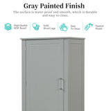 Tall Bathroom Storage Cabinet, Freestanding Storage Cabinet with Two Drawers and Adjustable Shelf, MDF Board , Grey - V.I.P Digital Presence