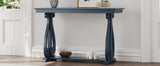 48-Inch Rustic Vintage Console Table --- Farmhouse Style Entryway Table with Open Shelf and Sturdy Construction (Navy) - V.I.P Digital Presence