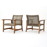 HAMPTON WOOD + WICKER CLUB CHAIR ( set of 2) - V.I.P Digital Presence