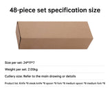Stainless Steel Cutlery 48 Pcs Set Western Steak Knife Dinner Knife Main Dish Spoon Fork Dessert Spoon Set - V.I.P Digital Presence