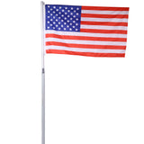 25FT segmented flagpole kit, ultra thick heavy-duty aluminum flagpole with top ball outdoor embedded flagpole - V.I.P Digital Presence