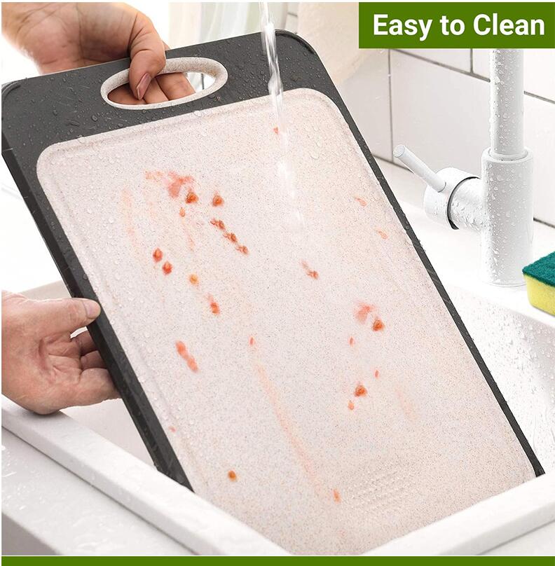 Double sided plastic stainless steel cutting board for household kitchen wheat straw PP cutting board cutting board - V.I.P Digital Presence