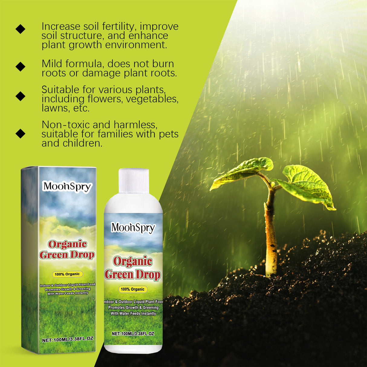 Plant growth Solution potted green leaf lawn flower plant hair root supplement fertilizer nutrient solution - V.I.P Digital Presence