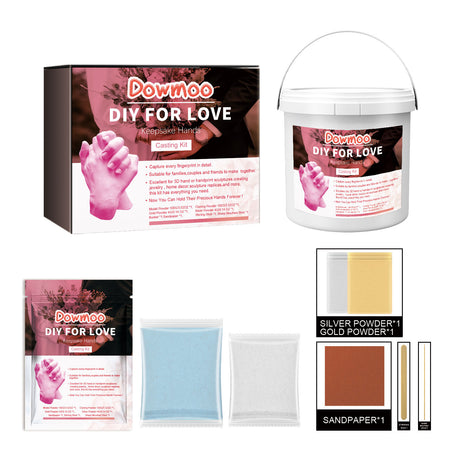 DOWMOO Diy For Love Keepsake Hands Casting Kit, Clone Powder Model Powder 3d Three-Dimensional Hand And Foot Film Technology Souvenir - V.I.P Digital Presence