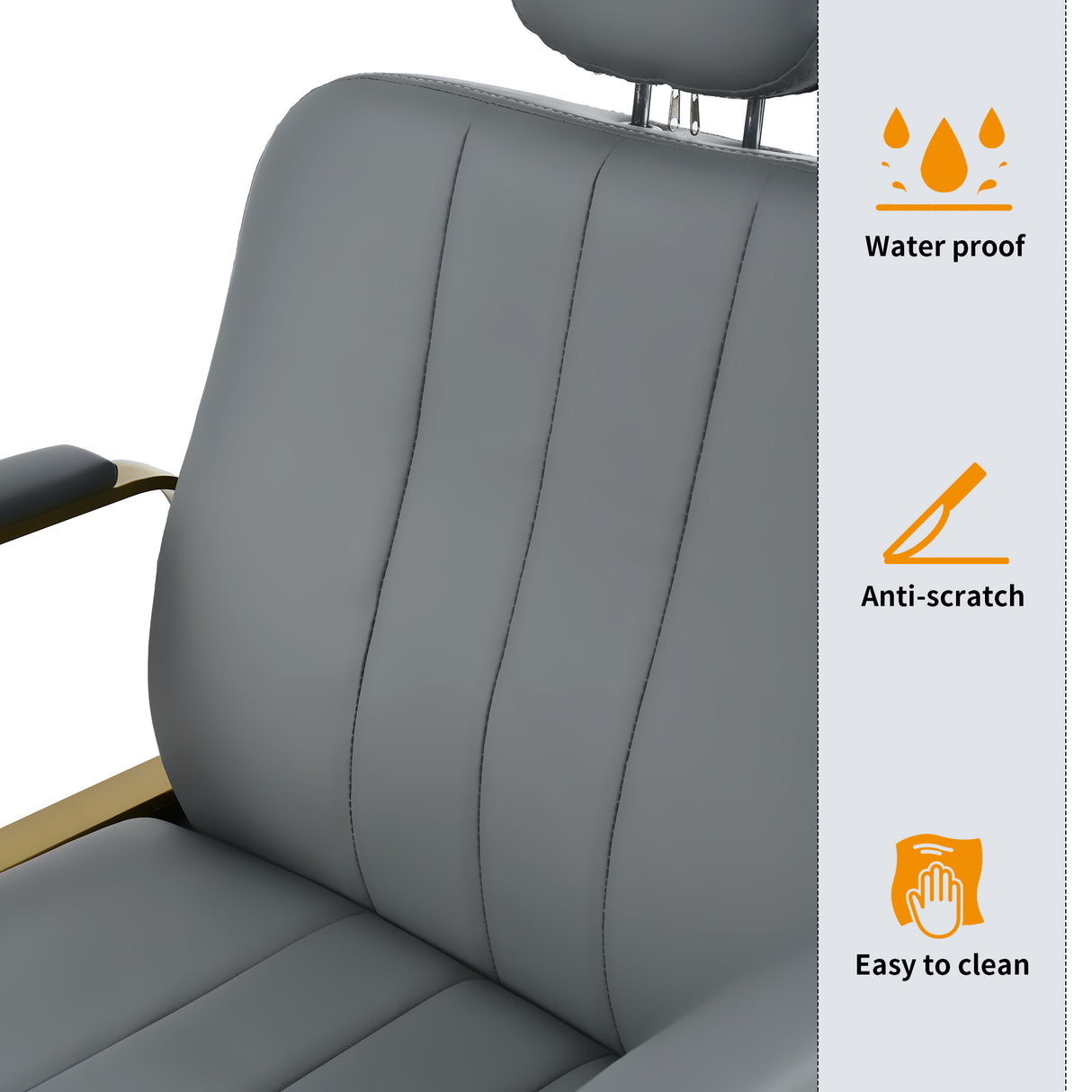 Advanced reclining hair salon chair with heavy-duty hydraulic pump, 360 ° rotation, maximum weight capacity of 400 pounds, Gray - V.I.P Digital Presence