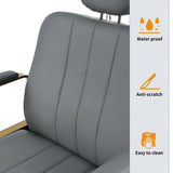 Advanced reclining hair salon chair with heavy-duty hydraulic pump, 360 ° rotation, maximum weight capacity of 400 pounds, Gray - V.I.P Digital Presence