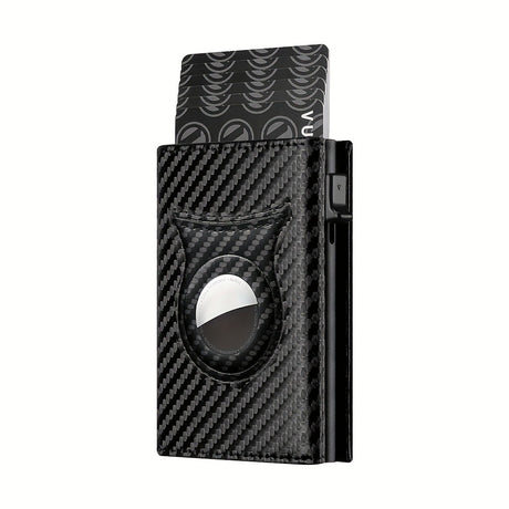 Men's Carbon Fiber Magnetic Card Clip PU Leather RFID Bank Card Bag Large Capacity Card Clip - V.I.P Digital Presence