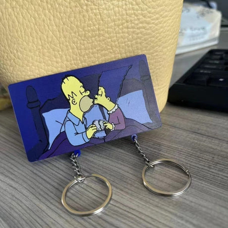 Crayon Shin chan couple keychain refrigerator sticker Simpson family flying house travel notes mobile castle couple pendant - V.I.P Digital Presence