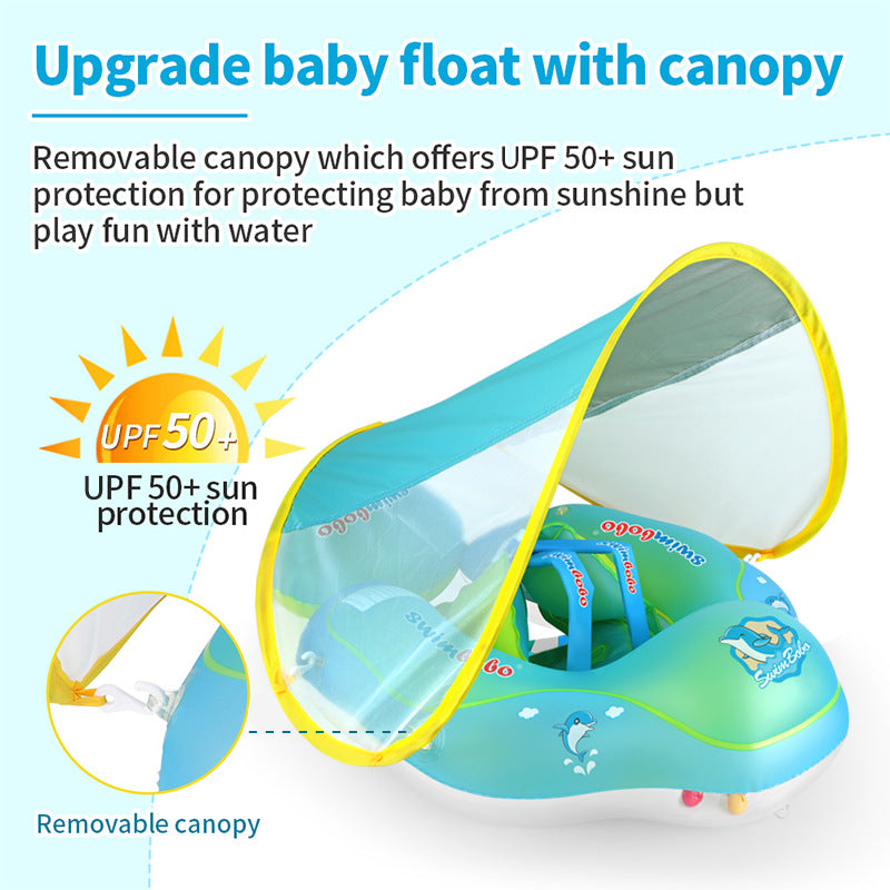 Swimbobo Baby Swimming Ring Lying Ring Children's Swimming Ring Underarm Ring Sunscreen Shade Blue Float - V.I.P Digital Presence