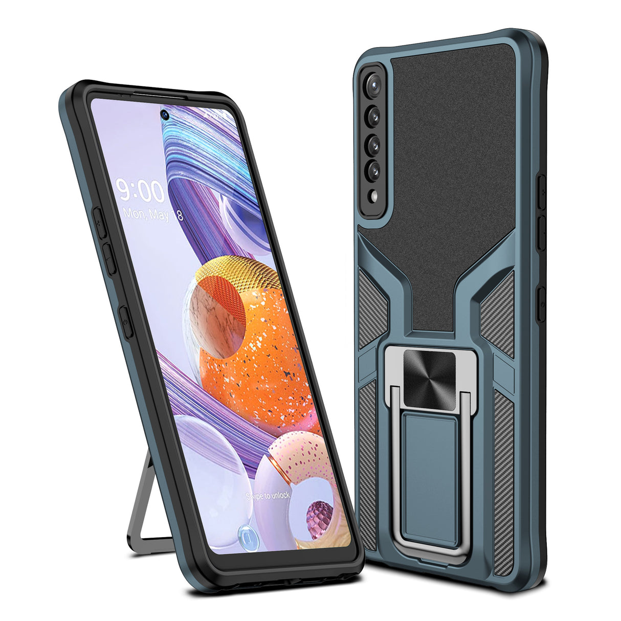 Adecuado para LGSTYLO7 Funda protectora para teléfono móvil LGSTYLO7 Funda magnética con soporte creativo para coche 