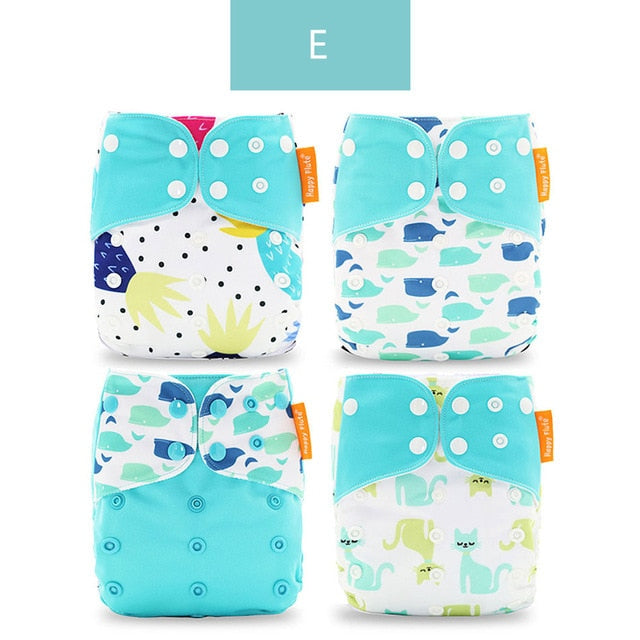 Happy Flute Cloth Diapers for Children Adjustable Wet/Dry Bag Waterproof Babies Diapers Ecological Backpack Reusable 4 pcs/set - V.I.P Digital Presence